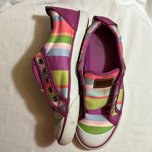 COACH SIGNATURE Women's Barrett Multi Stripes “Rainbow” Sneakers Size 6.5 B - Picture 5 of 10